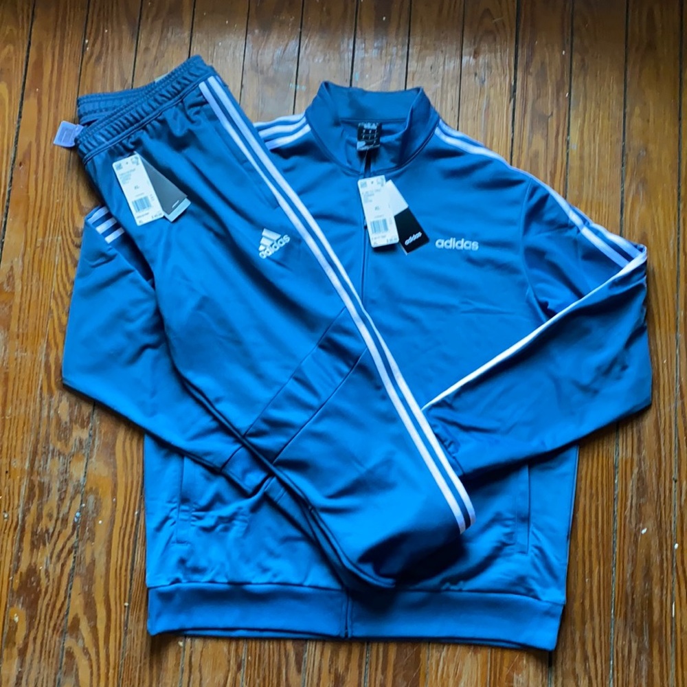 Men’s Adidas Track Suit XL Grey/ White